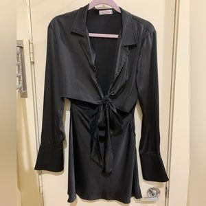 Silk cutout mini dress